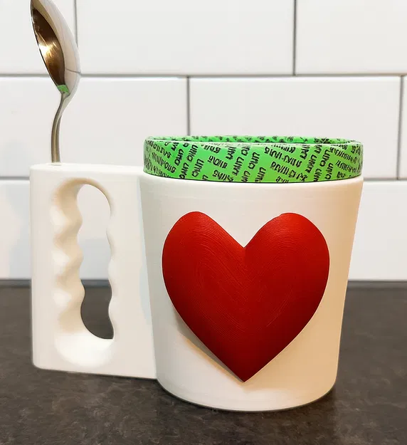 Ly/giá đỡ pint kem “Love” - KHÔNG CẦN AMS - Image 1