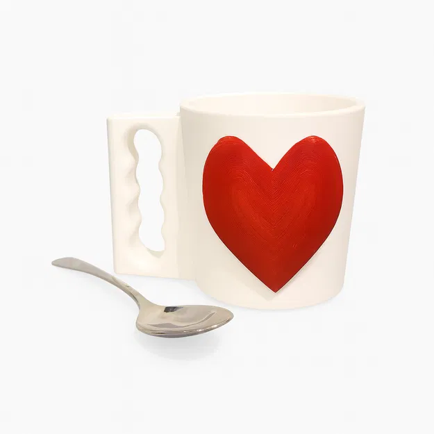 Ly/giá đỡ pint kem “Love” - KHÔNG CẦN AMS - Image 2