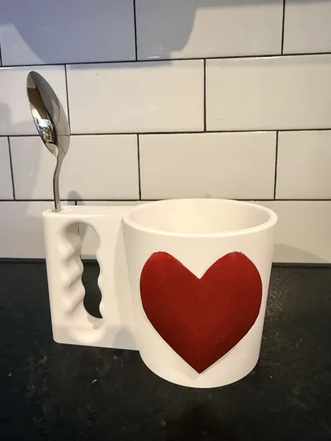 Ly/giá đỡ pint kem “Love” - KHÔNG CẦN AMS - Image 3