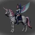 Kỵ Sĩ Valkyrie Thiên Giới Cưỡi Kỳ Lân – Figure Trưng Bày Fantasy - Thumbnail 1