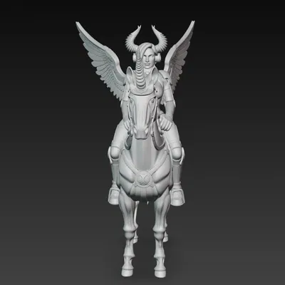 Kỵ Sĩ Valkyrie Thiên Giới Cưỡi Kỳ Lân – Figure Trưng Bày Fantasy