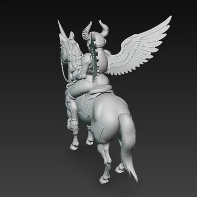 Kỵ Sĩ Valkyrie Thiên Giới Cưỡi Kỳ Lân – Figure Trưng Bày Fantasy