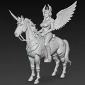 Kỵ Sĩ Valkyrie Thiên Giới Cưỡi Kỳ Lân – Figure Trưng Bày Fantasy - Thumbnail 4