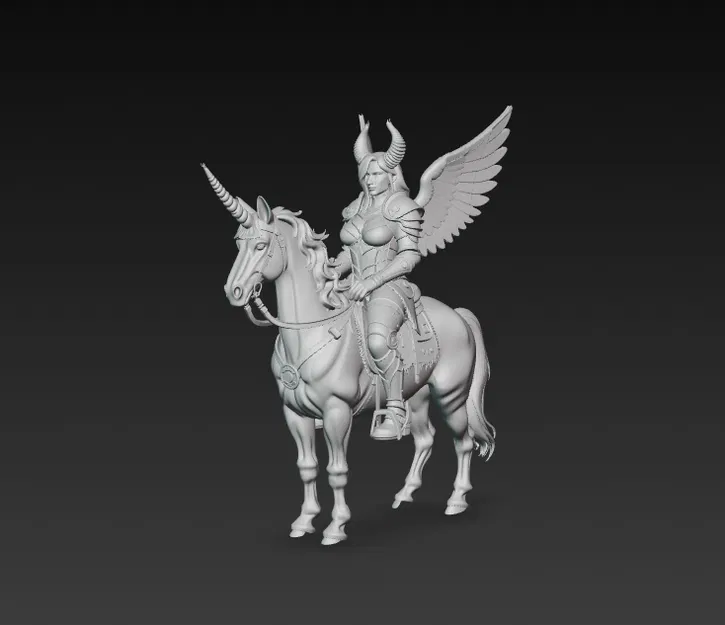 Kỵ Sĩ Valkyrie Thiên Giới Cưỡi Kỳ Lân – Figure Trưng Bày Fantasy - Image 5