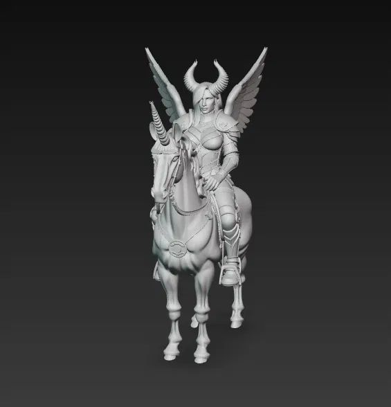 Kỵ Sĩ Valkyrie Thiên Giới Cưỡi Kỳ Lân – Figure Trưng Bày Fantasy - Image 7