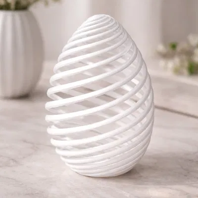 Trứng Hình Học Xoắn Ốc – Bản In Trang Trí Hiện Đại