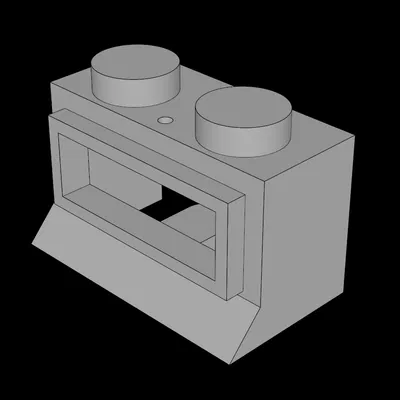 Cửa sổ LEGO Compatible (27a.dat) Window 1 x 2 x 1 Classic với Solid Studs
