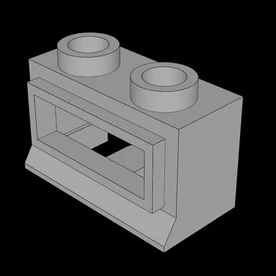 Cửa sổ Lego Compatible (27c.dat) 1 x 2 x 1 Classic, bệ ngắn