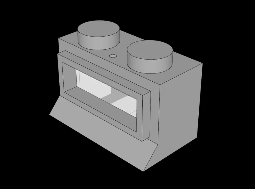 Cửa sổ LEGO compatible 1 x 2 x 1 Classic, Solid Studs (Complete) (27ac01.dat) - Image 1