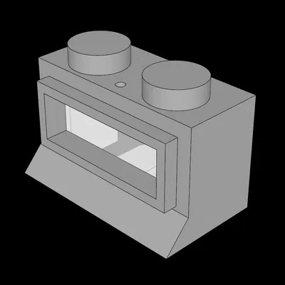 Cửa sổ LEGO compatible 1 x 2 x 1 Classic, Solid Studs (Complete) (27ac01.dat)
