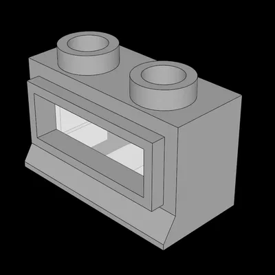 Cửa sổ LEGO Compatible (27cc01.dat) 1 x 2 x 1 Classic, bệ ngắn (Complete)
