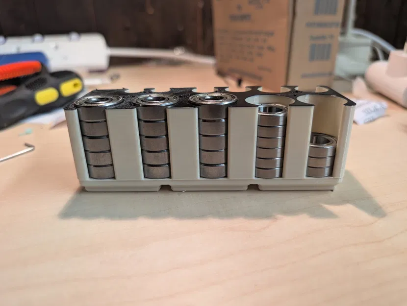 Khay Gridfinity đựng vòng bi 1x3 dạng Coin (608, 6801, 625, 624, 623) - Image 2