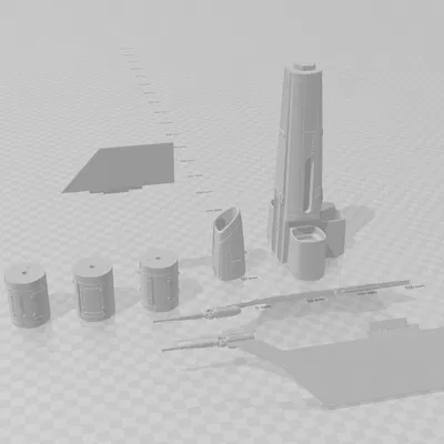 Battlestar Galactica TOS Colonial Viper – Parts cutouts & remix kèm plugs