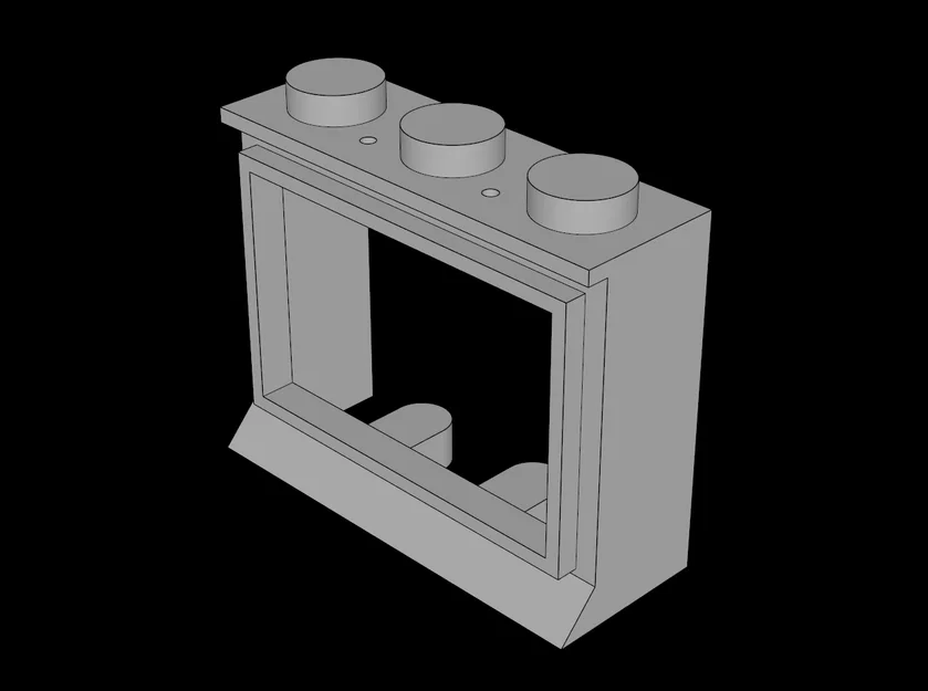 Cửa sổ Lego Compatible (31a.dat) 1 x 3 x 2 Classic với Solid Studs - Image 1