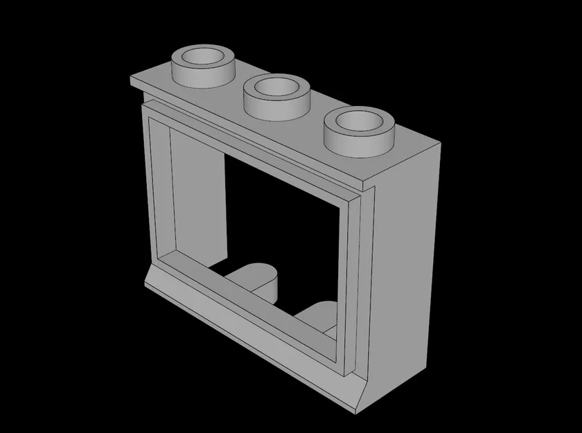 Cửa sổ Lego Compatible (31c.dat) 1 x 3 x 2 Classic có bệ ngắn - Image 1