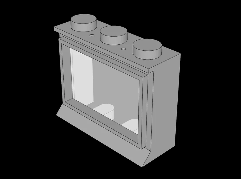 Cửa sổ Lego Compatible (31ac01.dat) 1 x 3 x 2 Classic (Solid Studs, Complete) - Image 1