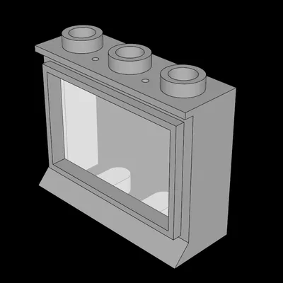 Cửa sổ LEGO Compatible (31bc01.dat) 1 x 3 x 2 Classic, bệ dài (hoàn chỉnh)