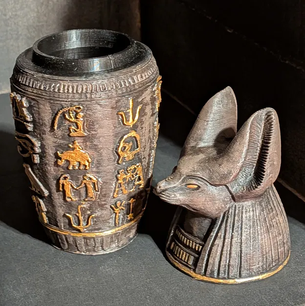 Bình Canopic Ai Cập: Duamutef (Đầu Chó Rừng) - Image 2