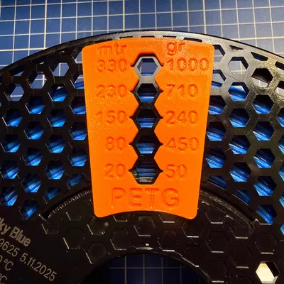 Indicator NFC cho Prusament spool (PLA/PETG) theo meters/feet & grams