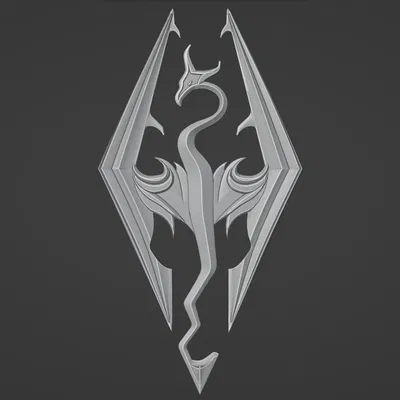 Logo/Emblem Skyrim (Elder Scrolls) dạng nổi