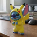 Stitch mặc bộ đồ Pikachu (kigurumi) – mô hình mini để bàn - Thumbnail 1