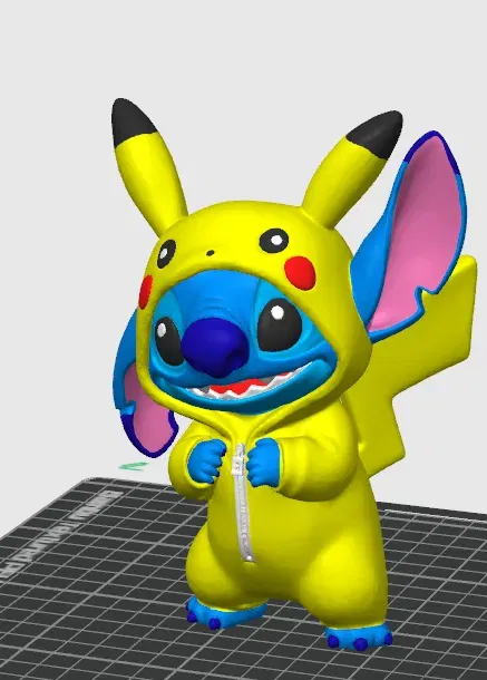 Stitch mặc bộ đồ Pikachu (kigurumi) – mô hình mini để bàn - Image 2