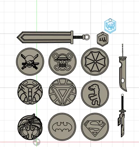 Bộ nam châm tủ lạnh và 3 móc khóa kiếm - Image 1