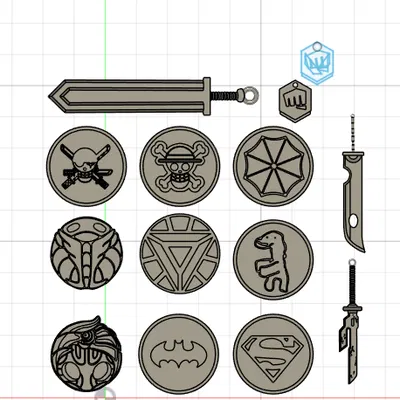 Bộ nam châm tủ lạnh và 3 móc khóa kiếm