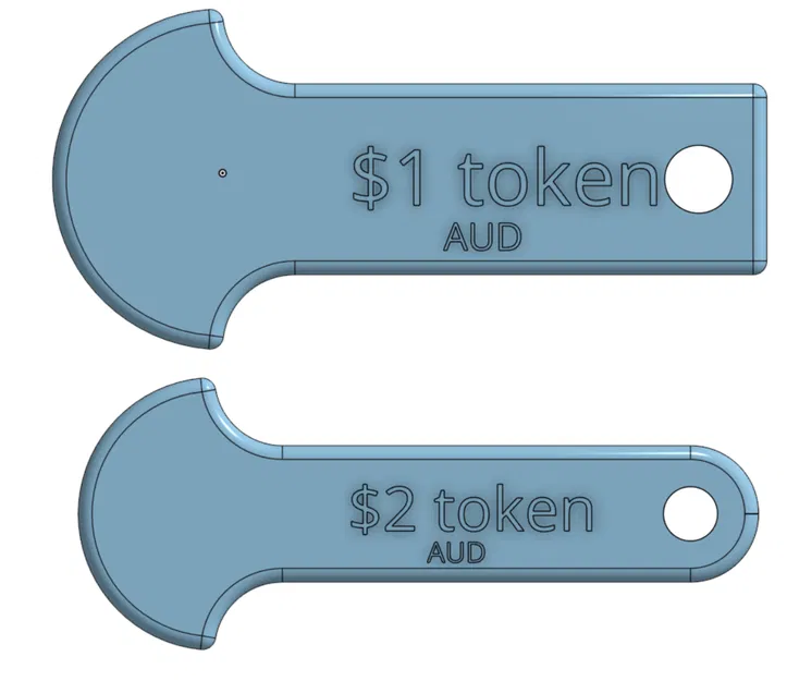 Token/xu tái sử dụng cho xe đẩy mua sắm (AUD $1 & $2) - Image 1