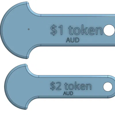 Token/xu tái sử dụng cho xe đẩy mua sắm (AUD $1 & $2)