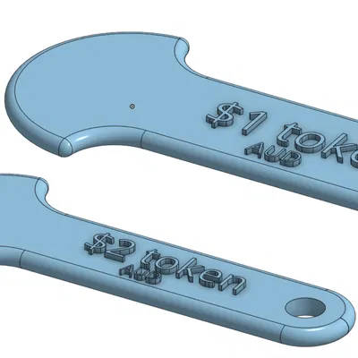 Token/xu tái sử dụng cho xe đẩy mua sắm (AUD $1 & $2)