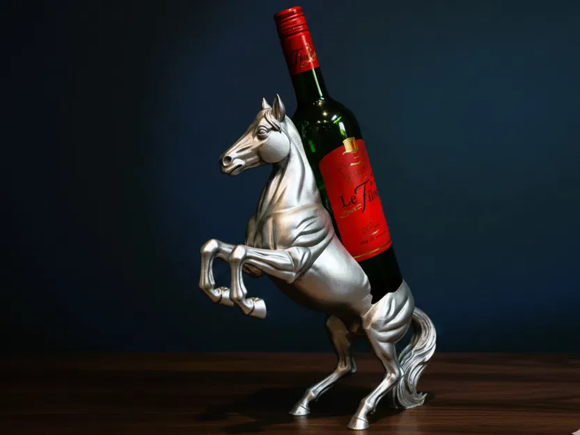 Giá đỡ chai rượu vang hình ngựa (Horse Wine Bottle Holder) - Image 1