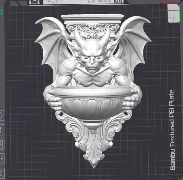 Gargoyle Treo Tường Kèm Chậu Cây - Decor Gothic/Renaissance (In 3D) - Image 3