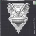 Gargoyle Treo Tường Kèm Chậu Cây - Decor Gothic/Renaissance (In 3D) - Thumbnail 3