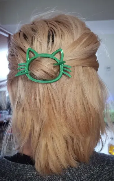 Kẹp tóc trượt mặt mèo (Cat Hair Pin Slide) - Image 1