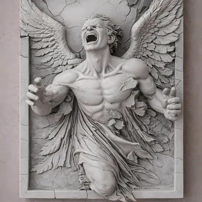 Phù điêu điêu khắc Thiên Thần Sa Ngã (Fallen Angel Relief Sculpture)
