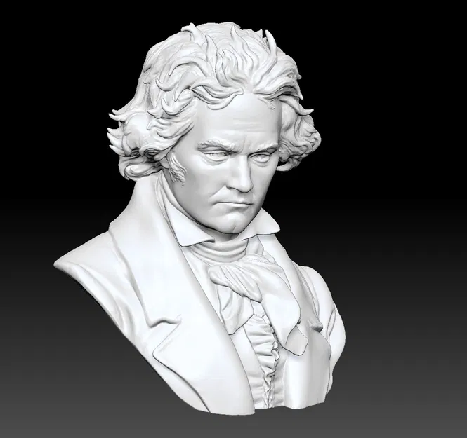 Tượng bán thân Beethoven (Beethoven bust) in 3D siêu chi tiết - Image 2