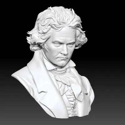 Tượng bán thân Beethoven (Beethoven bust) in 3D siêu chi tiết