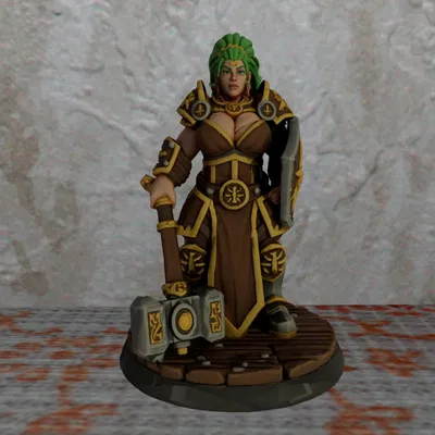 DND Style Feamle Dwarf Worrier FDM NOsupport Easypaint