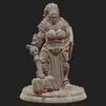 DND Style Feamle Dwarf Worrier FDM NOsupport Easypaint - Thumbnail 3