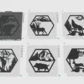 Tranh treo tường nghệ thuật lục giác động vật hoang dã (Hexagon Wildlife Wall Art) - Thumbnail 2