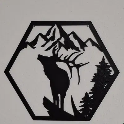 Tranh treo tường nghệ thuật lục giác động vật hoang dã (Hexagon Wildlife Wall Art)