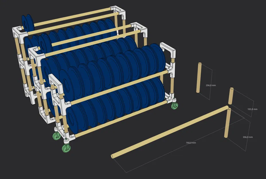Kệ/giá treo filament biến thiên (Variable filament rack / filament stand) - Image 3