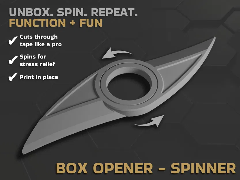 Dubble blade box opener - Spinner (dao rọc thùng 2 lưỡi kiêm spinner) - Image 1