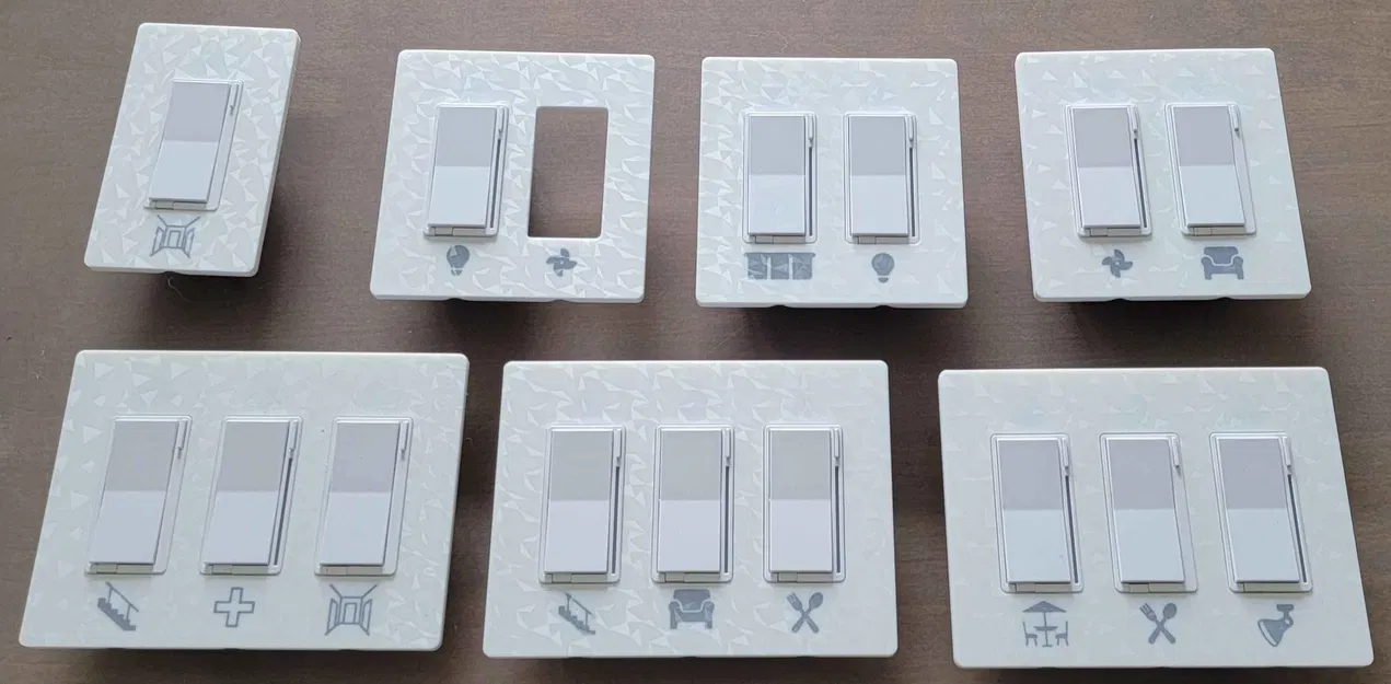 Nắp che công tắc Decora/Leviton dạng screwless (1-6 gang) - Parametric - Image 1