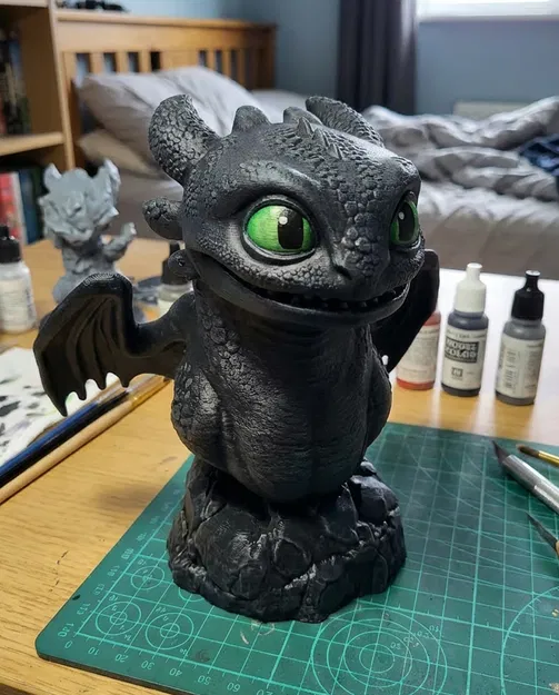 Tượng Toothless (Night Fury) dễ thương | How to Train Your Dragon - Image 1