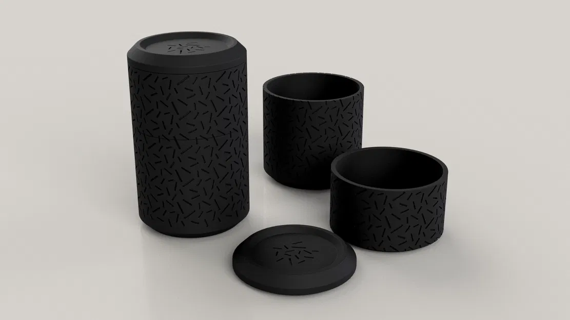 Hộp lưu trữ hình trụ xếp chồng (Stackable cilindrical storage box) - Image 1