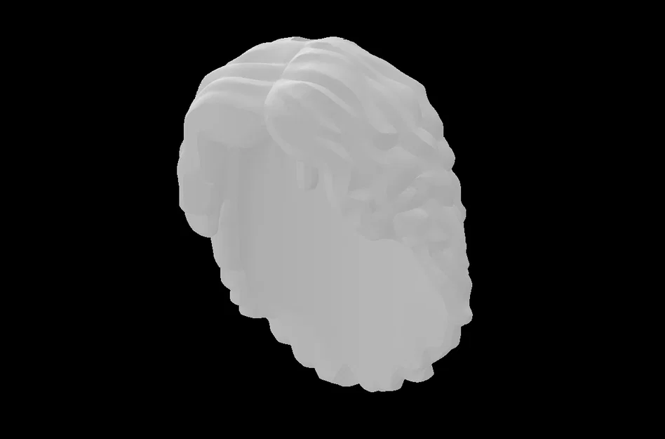 Tóc búp bê mini LEGO Compatible (5828.dat) dài xoăn dày, rẽ trái - Image 1