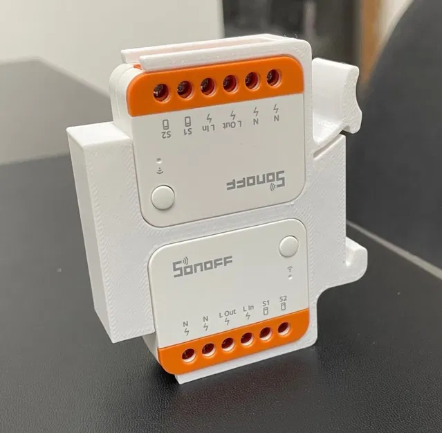 Giá gắn DIN rail cho Sonoff Mini R4 - Image 1