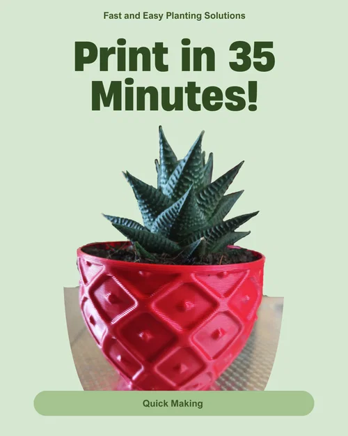 Chậu Succulent Pot 002 – In Nhanh, Chi Tiết Cực Đẹp - Image 2